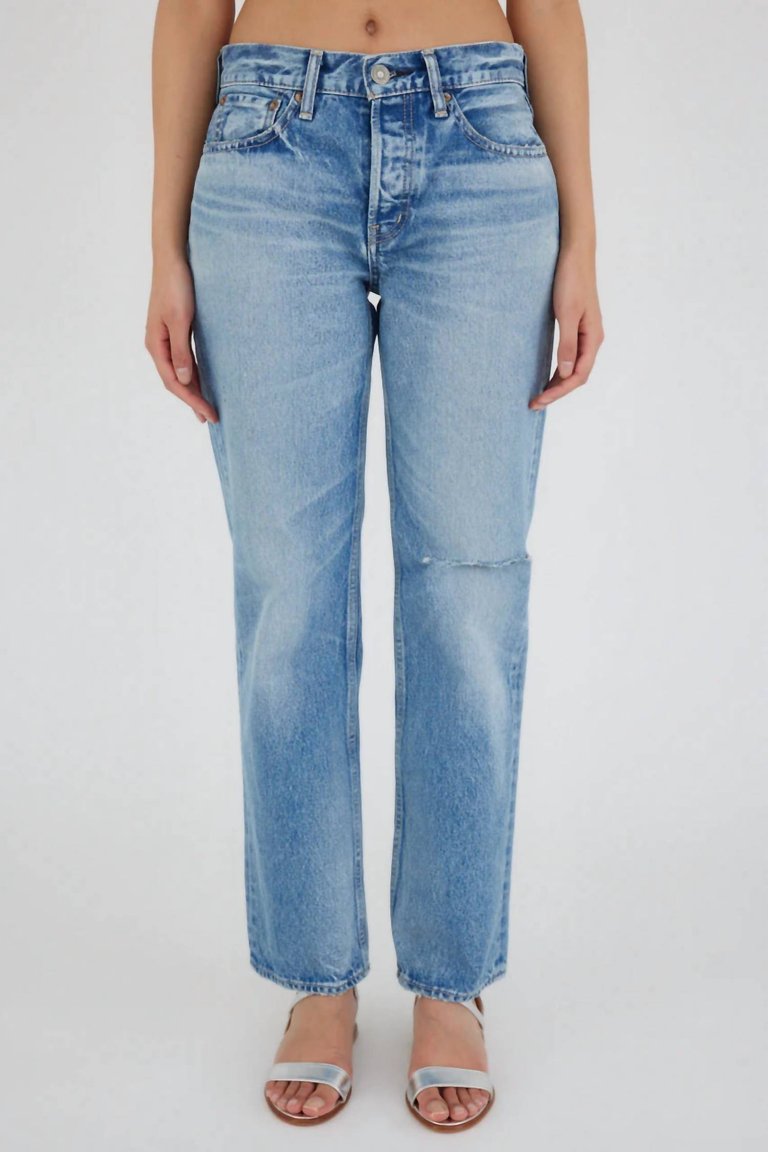 Women's Ballard Wide Straight Mid Rise Jeans In Light Blue - Light Blue