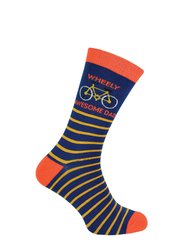 Mens Dad Socks | Novelty Bamboo Socks | Fathers Day Gift For Dad - Navy