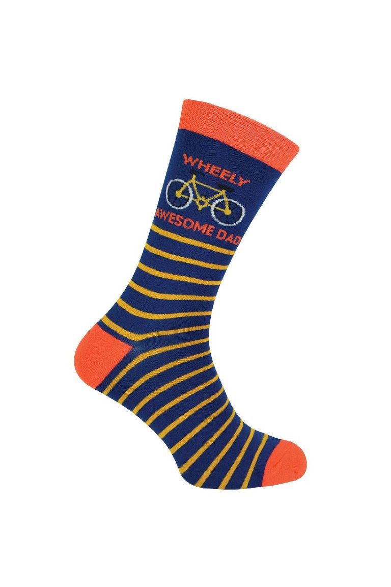 Mens Dad Socks | Novelty Bamboo Socks | Fathers Day Gift For Dad - Navy