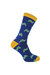 Mr Heron - Mens Animal Patterned Design Soft Bamboo Novelty Socks - Turtles - Navy