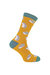 Mr Heron - Mens Animal Patterned Design Soft Bamboo Novelty Socks - Hedgehog - Mustard