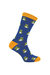 Mr Heron - Mens Animal Patterned Design Soft Bamboo Novelty Socks - Frogs - Navy