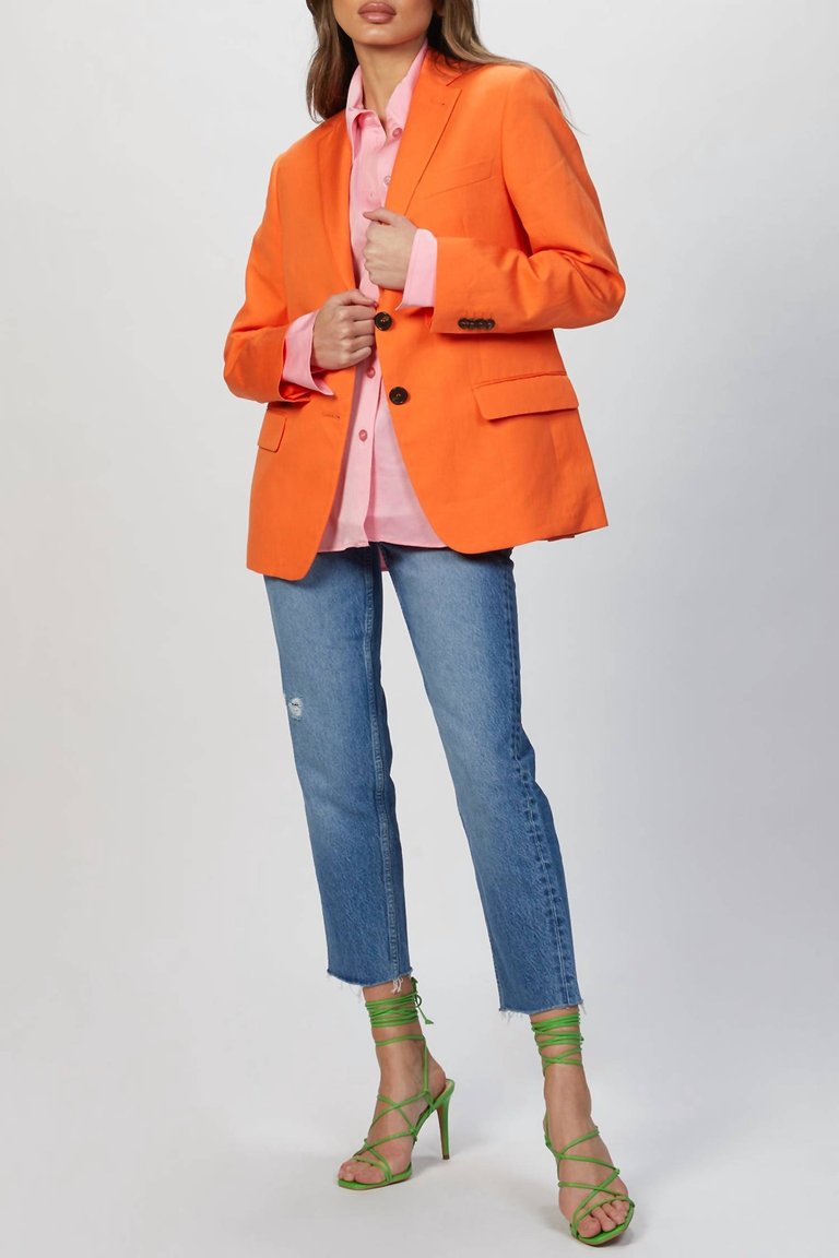 Single Breasted Jacket In Orange - Orange