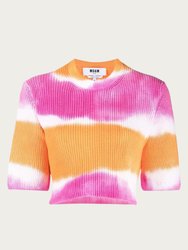 Tie-Dye Knitted Cropped Top