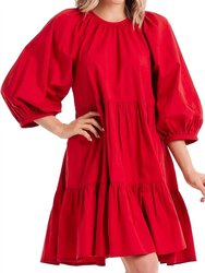 Adriana Bow Dress - Red