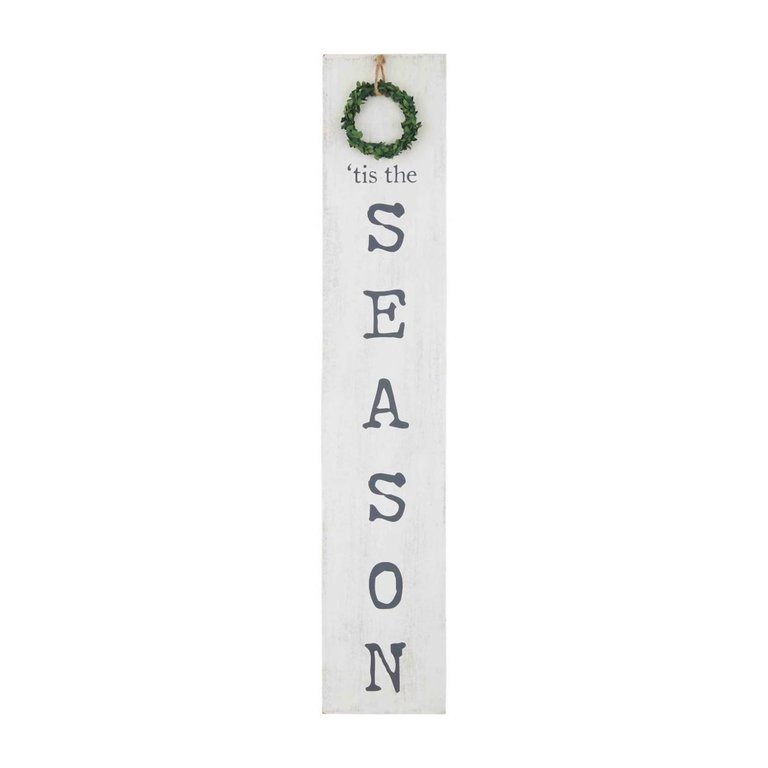 Reversible Welcome/Seasonal Porch Sign In White