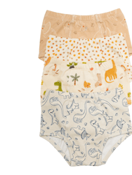 Four Organic Boys Briefs Dinosaur