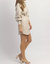 Bowery Faux Leather Mini Dress In Cream