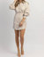 Bowery Faux Leather Mini Dress In Cream