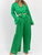 Fresh Linen Wide Leg Trouser In Green