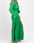 Fresh Linen Wide Leg Trouser In Green