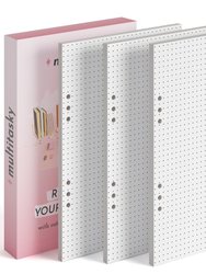 A5/A6 Notebook Paper Refill 3-Pack: Line, Dot, Grid, To-Do/Sticky Note Ruler Insert