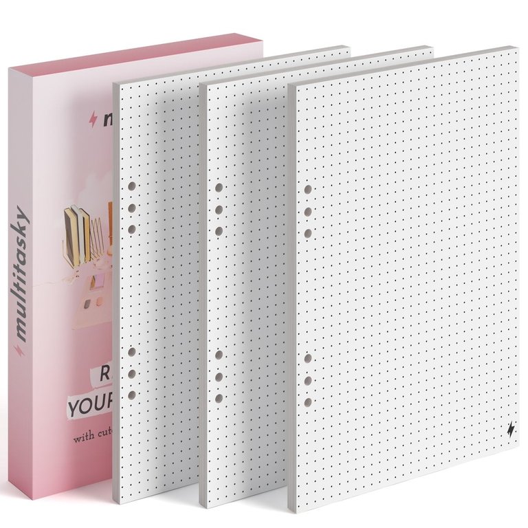 A5/A6 Notebook Paper Refill 3-Pack: Line, Dot, Grid, To-Do/Sticky Note Ruler Insert