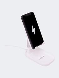 Deluxe Foldable Cell Phone Charger Stand & iPad Holder - Cream White