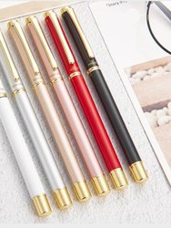 Deluxe Metal Ink Pen With 5-Pack Ink Refill