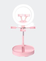 Deluxe Rechargeable Ring Light With Built-In Battery - Blush Pink