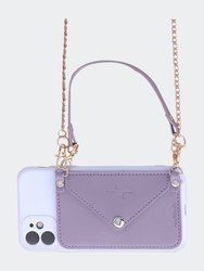 iPhone Case Wallet / Crossbody Purse - Lavender Purple