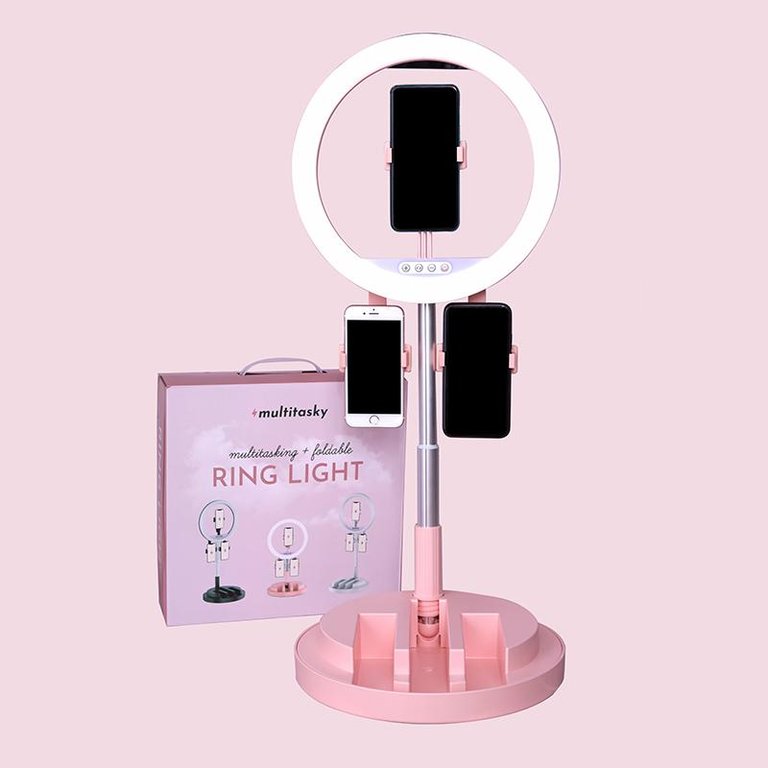 Multitasking Foldable Ring Light (3 Phone Holders)