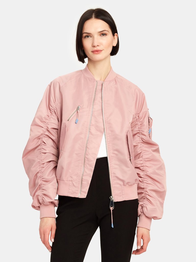 Esteban Ruched Bomber Jacket  - Skin