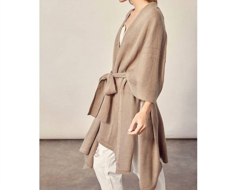 Belted Cardigan In Beige