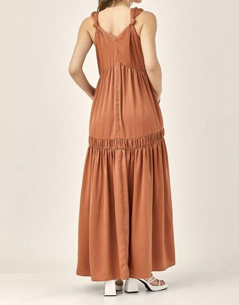 Knot Strap Dress In Cinnamon