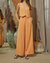 Linen Button Pants In Sunkissed Orange - Sunkissed Orange