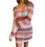 Seashell Knit Cover Up Dress In Pink