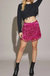 Sequin Skort In Fushia - Fushia