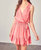 Sleeveless Wrap Mini Dress In Peony Pink