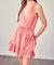 Sleeveless Wrap Mini Dress In Peony Pink - Peony Pink