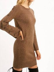 Farrah Button Sleeve Sweater Dress