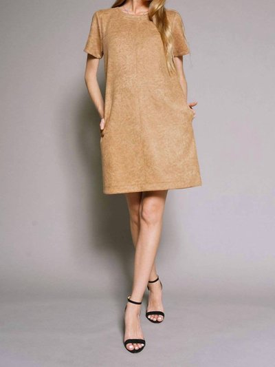 mystree Printed Suede Short Sleeve Shift Dress product