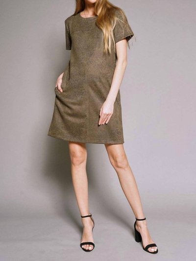 mystree Printed Suede Short Sleeve Shift Dress product
