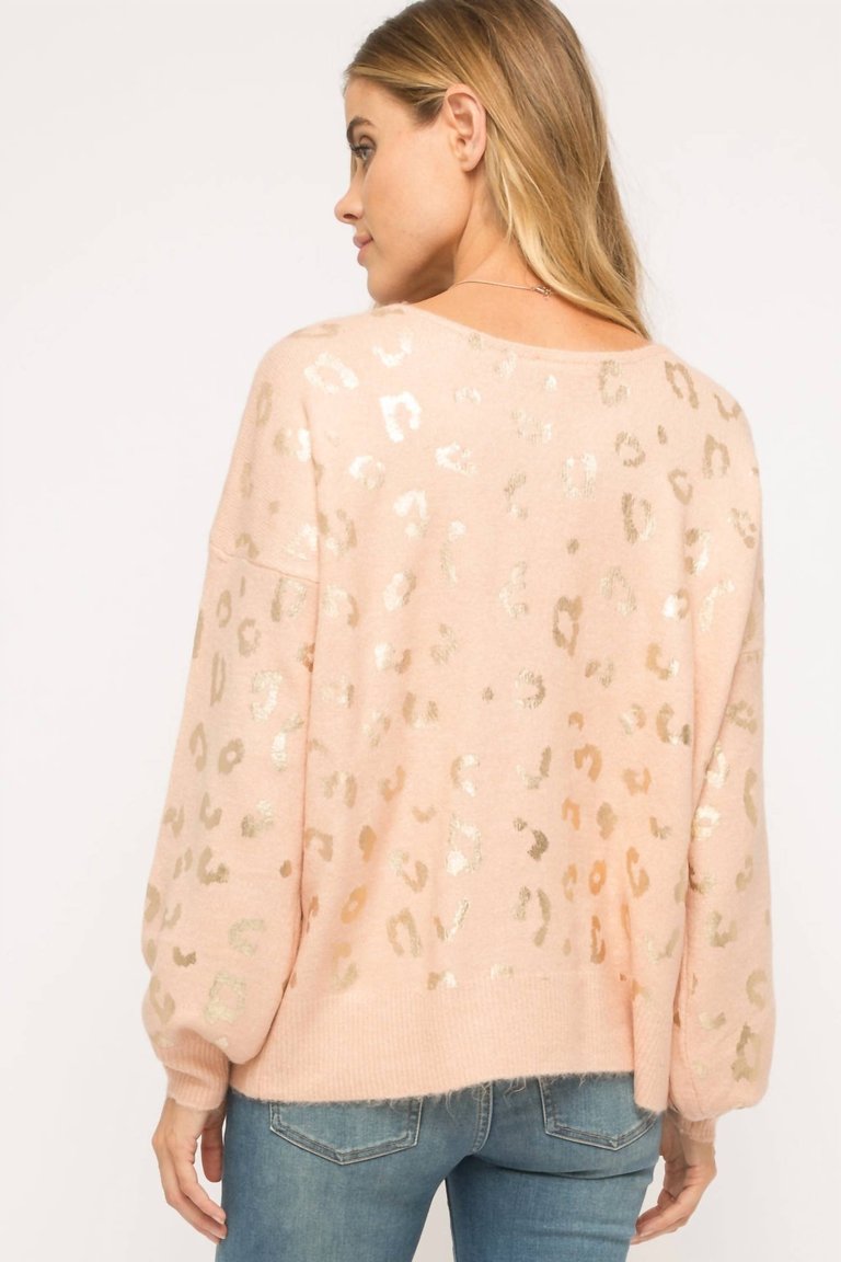 Shiny Gold Leopard Sweater