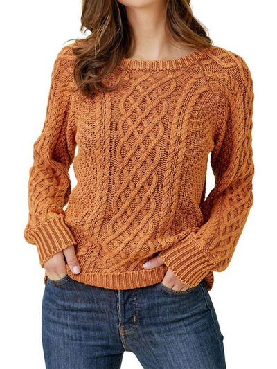 mystree Stella Washed Cable Sweater Top In Pumpkin product