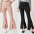 Suede Flare Front Slit Pants In Pink - Pink