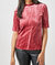 Velvet Fitted Half Sleeve Mock Neck Top - Mauve