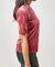 Velvet Fitted Half Sleeve Mock Neck Top