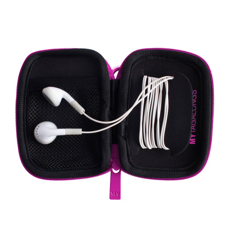 Ear Bud Case With Carabiner - Everleigh Berry