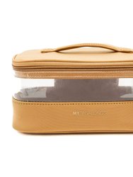 The Clear Train Case - Caramel - Caramel