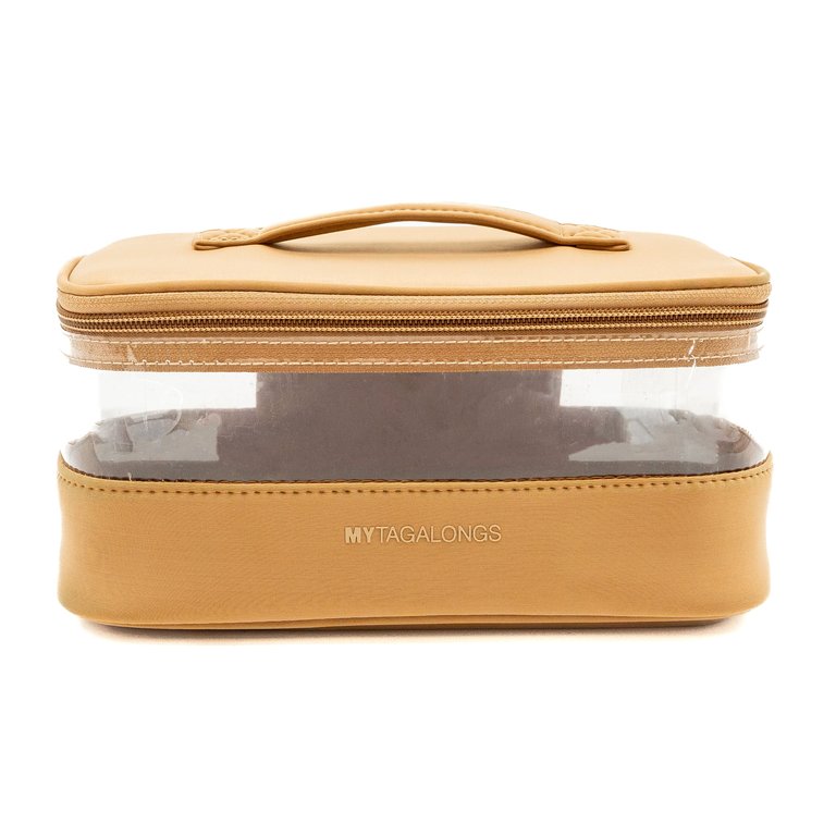 The Clear Train Case - Caramel - Caramel