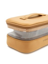 The Clear Train Case - Caramel