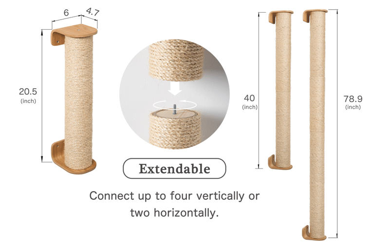 Cylinder Replacement, Accessories: Extend Cat scratcher, Scratching Post To Two Times Length