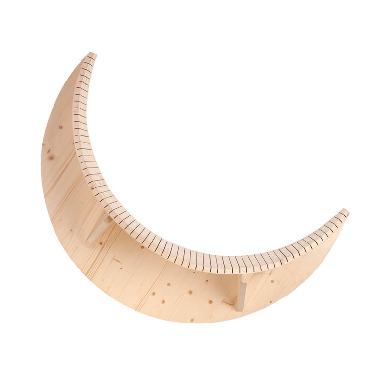 Luna Crescent Moon Shape Wall Mounted Cat Bed - Oak