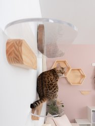 Oblong 35 in. Clear Acrylic Floating Cat Shelf