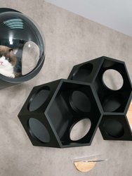 Spaceship Gamma : Wall Mounted Cat Bed Open on the Right-Black