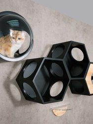 Spaceship Gamma : Wall Mounted Cat Bed Open on the Right-Black