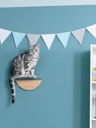 Wall Mounted Cat Shelves With Transparent Board - Round Lack Clear