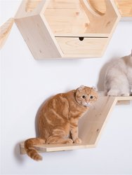 Wall Mounted Cat Shelves Zone Floating Perch - Left Higher