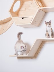 Wall Mounted Cat Shelves Zone Floating Perch - Left Higher